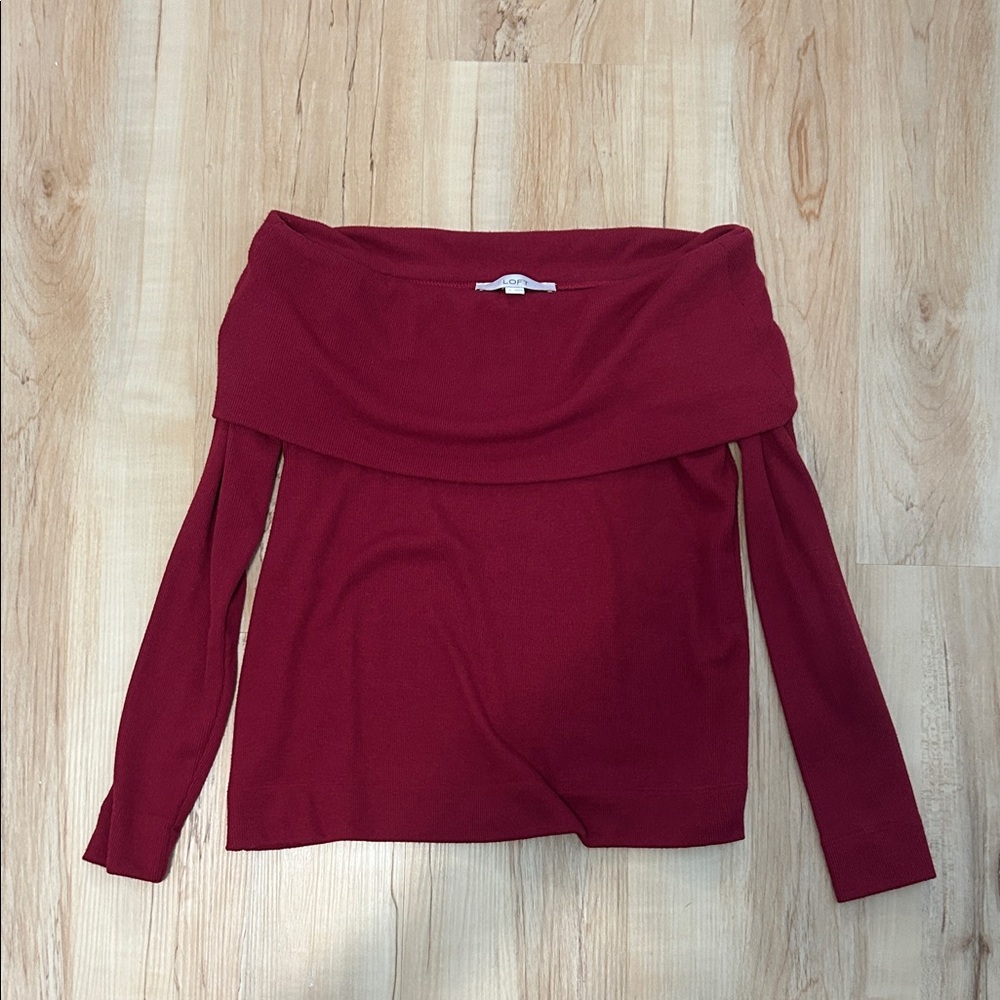LOFT Maroon Knit Top